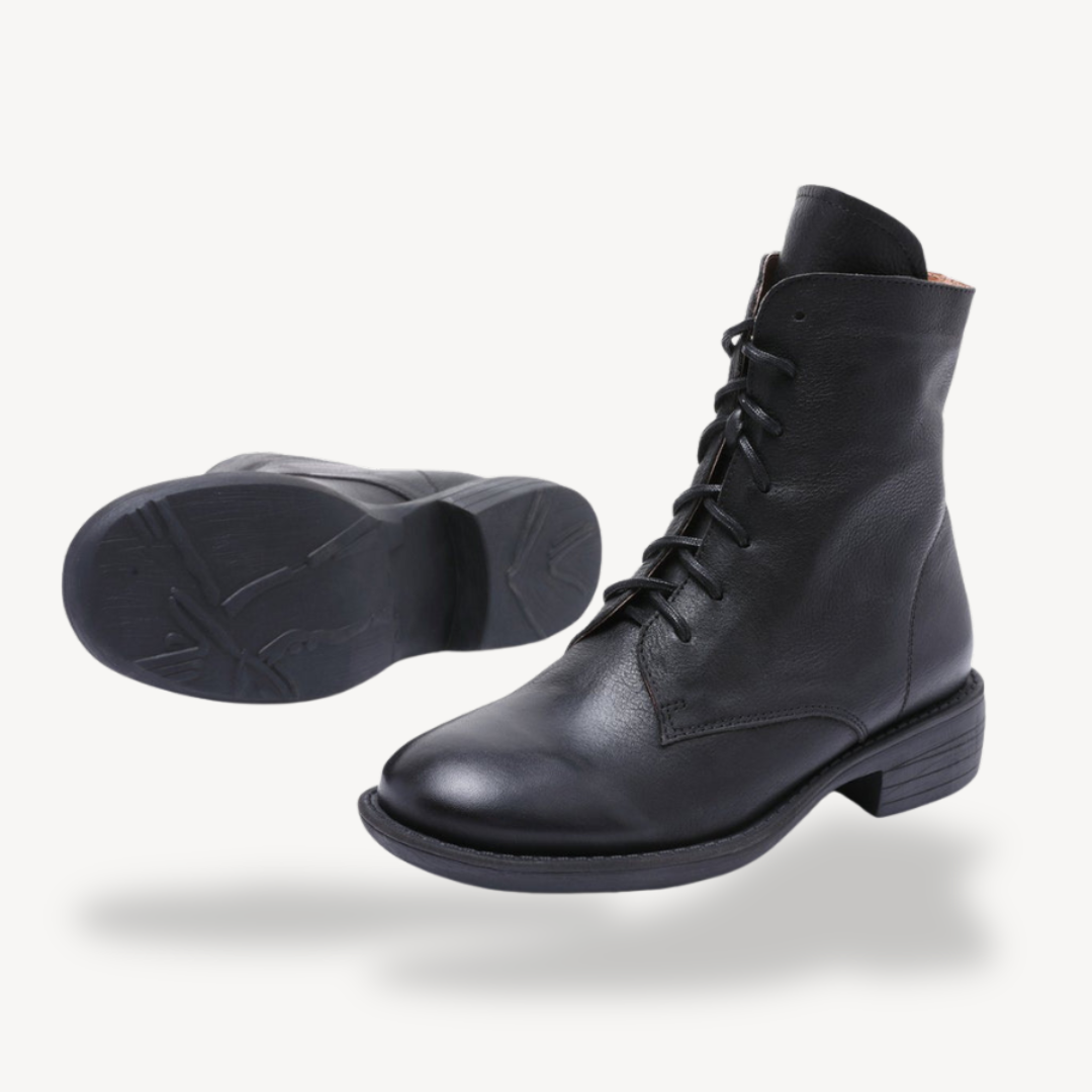 Women’s Genuine Leather Lace-Up Ankle Boots