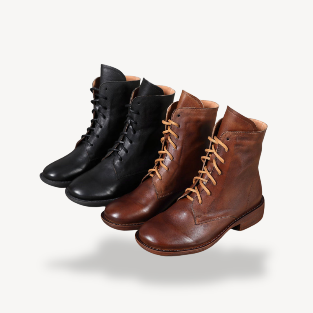 Women’s Genuine Leather Lace-Up Ankle Boots