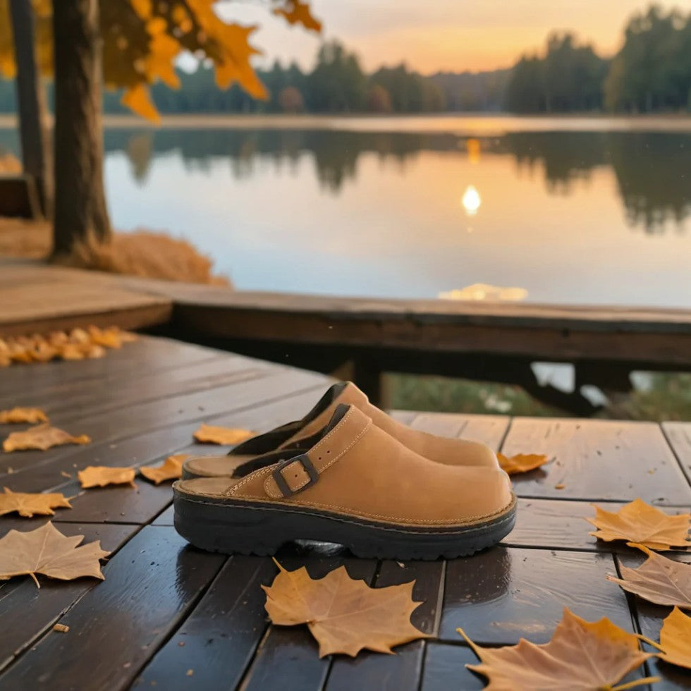 Orthopedic Leather Comfort Slip On Clogs for Women
