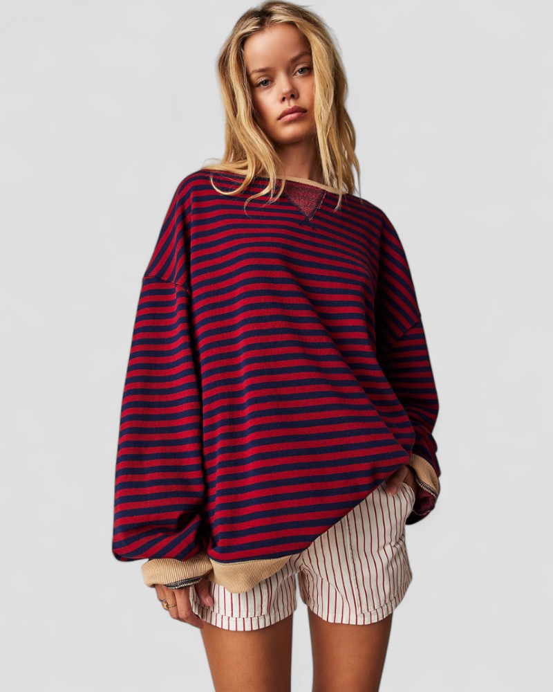 Women’s Striped Oversized Sweatshirt