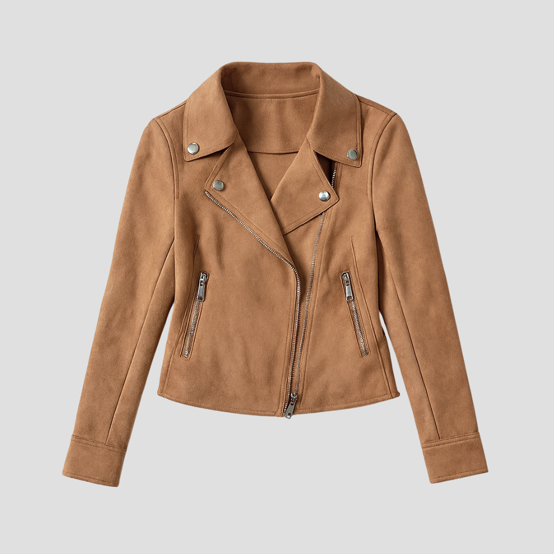 Women’s Cropped Suede Moto Jacket