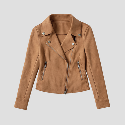 Women’s Cropped Suede Moto Jacket