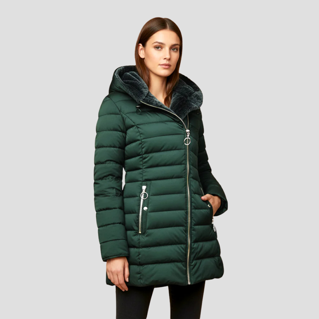 Women’s Faux Fur Hooded Quilted Puffer Coat
