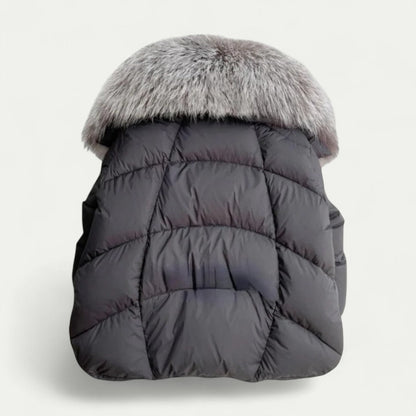 Women’s Cropped Fur Collar Puffer Jacket