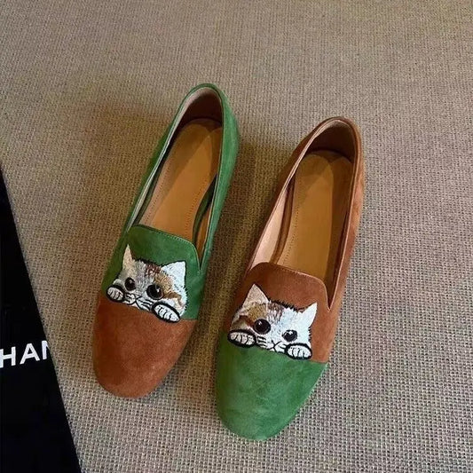 Kitty Printed Dance Slipper Shoes