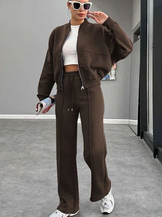 Ladies Cozy Tracksuit Jacket and Pant Set