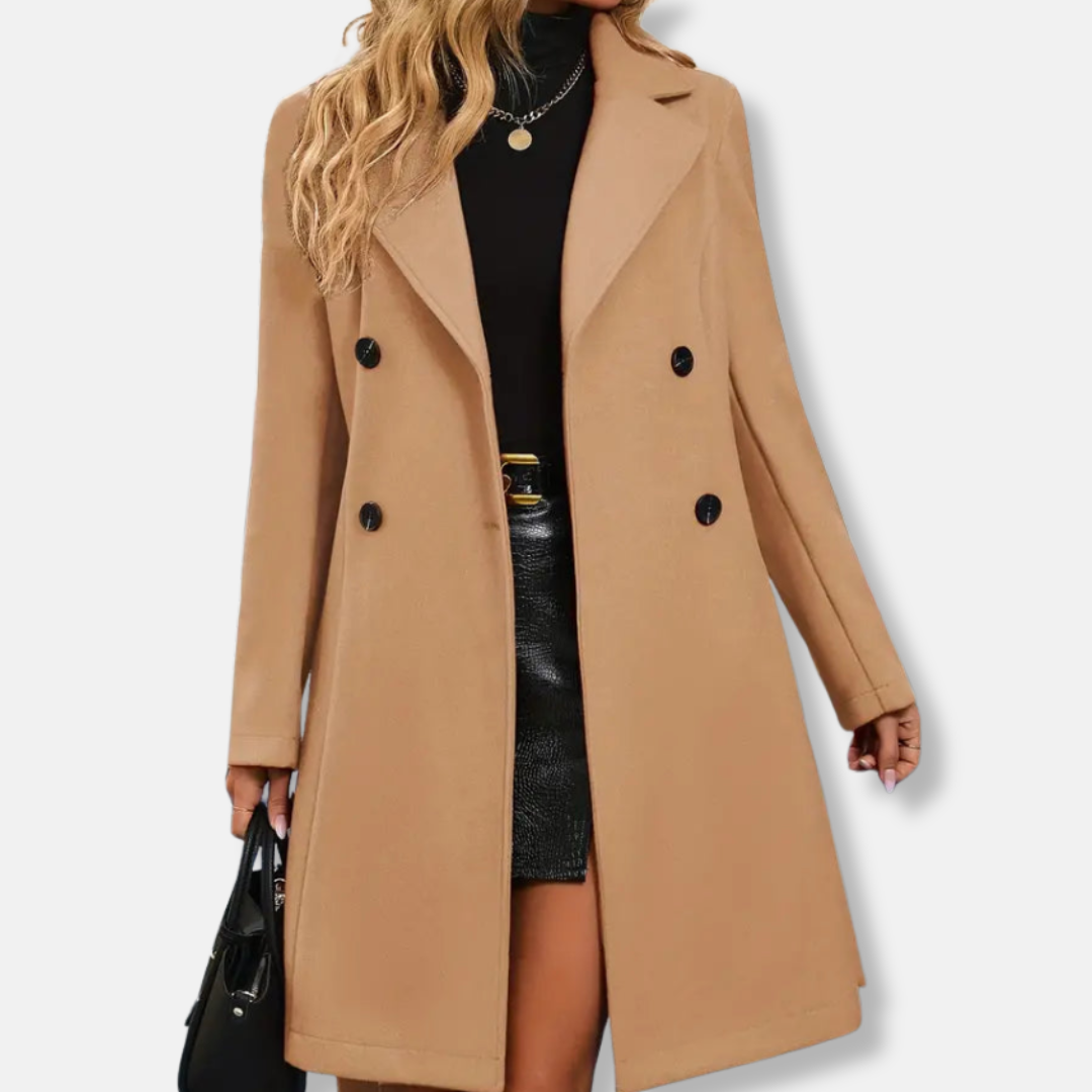 Women’s Elegant Belted Double-Breasted Coat