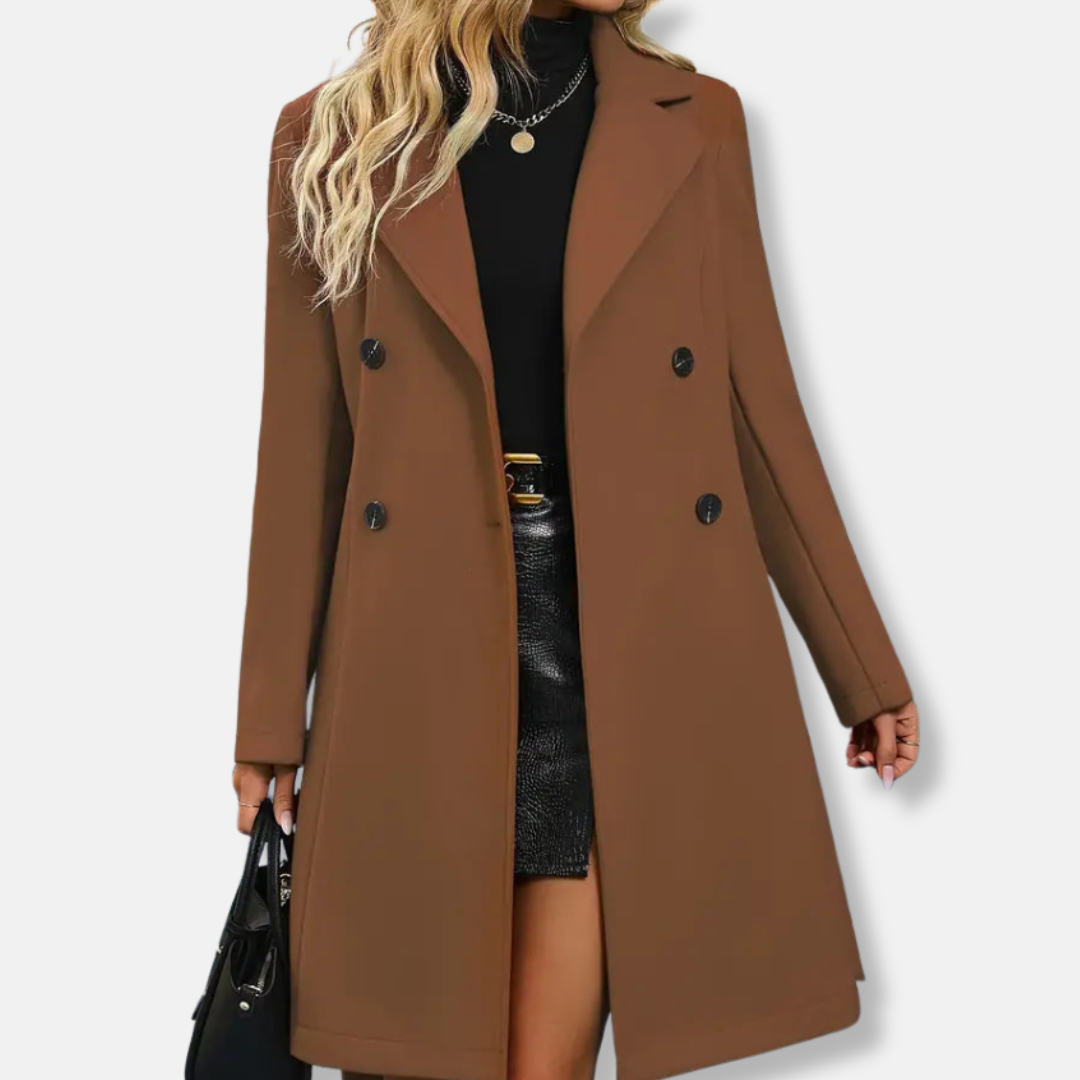 Women’s Elegant Belted Double-Breasted Coat