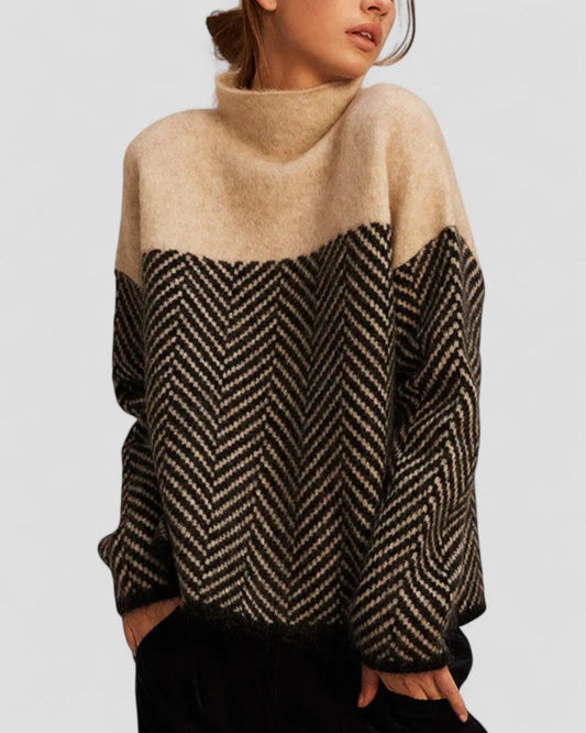 Women’s Thick Turtleneck Geometric Top