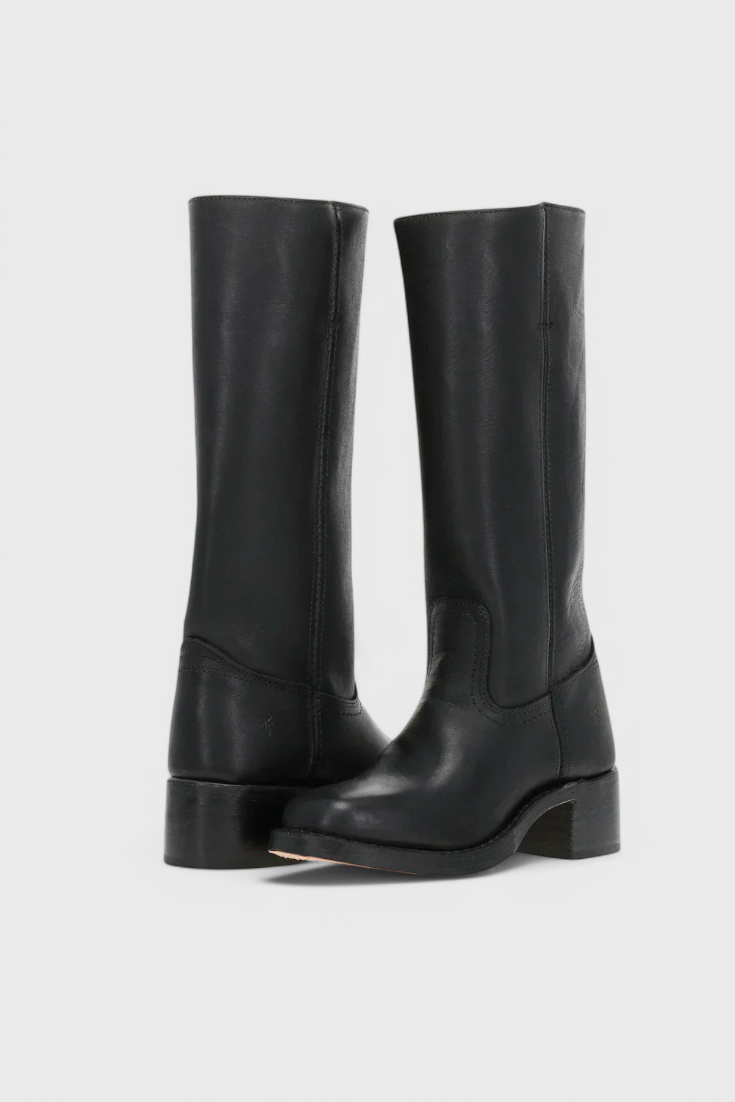 Ladies Tall Brown Leather Boots - Classic Vintage Style