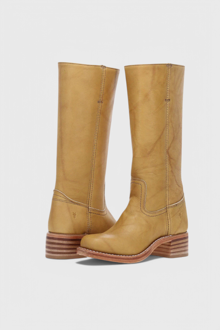 Ladies Tall Brown Leather Boots - Classic Vintage Style