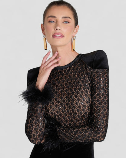 Statement Glamour Velvet Sequin Jumpsuit