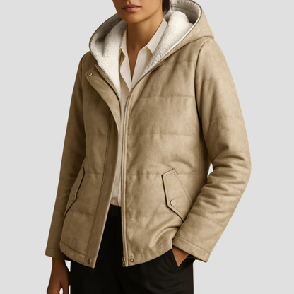 Women’s Short Parka with Faux Fur Lined Hood