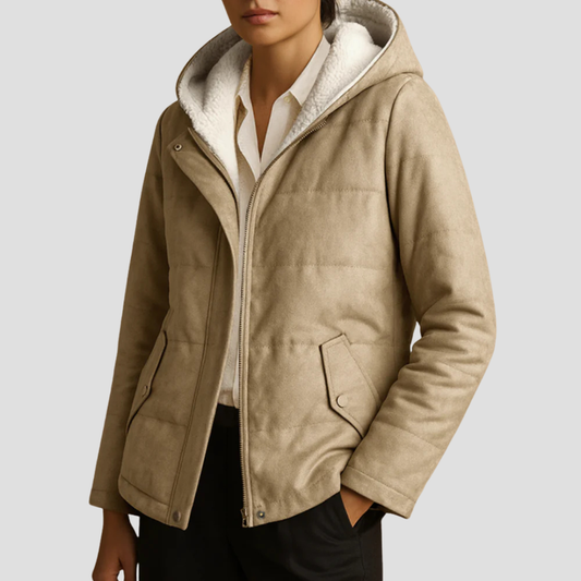 Women’s Short Parka with Faux Fur Lined Hood