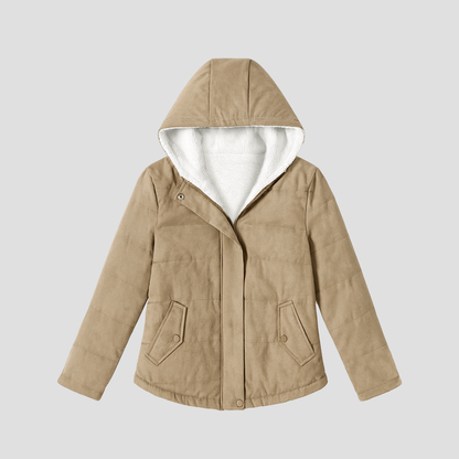 Women’s Short Parka with Faux Fur Lined Hood