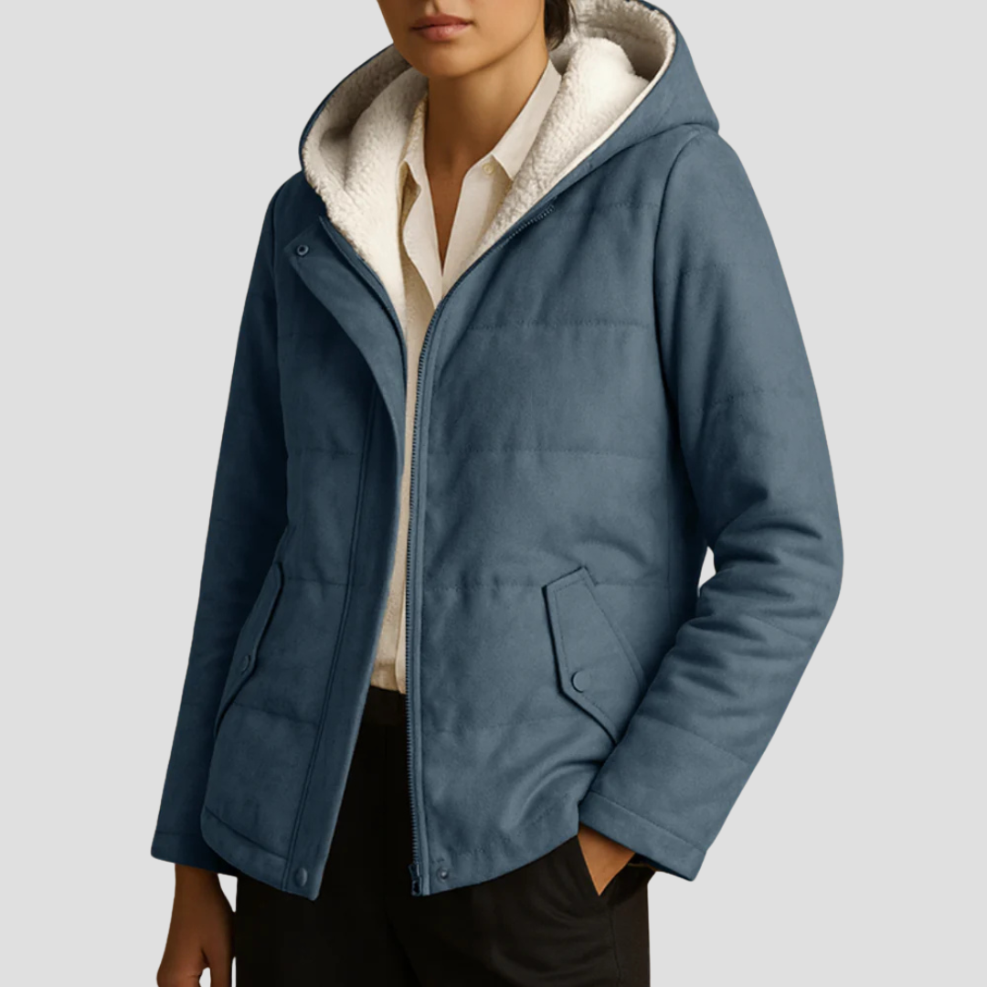 Women’s Short Parka with Faux Fur Lined Hood