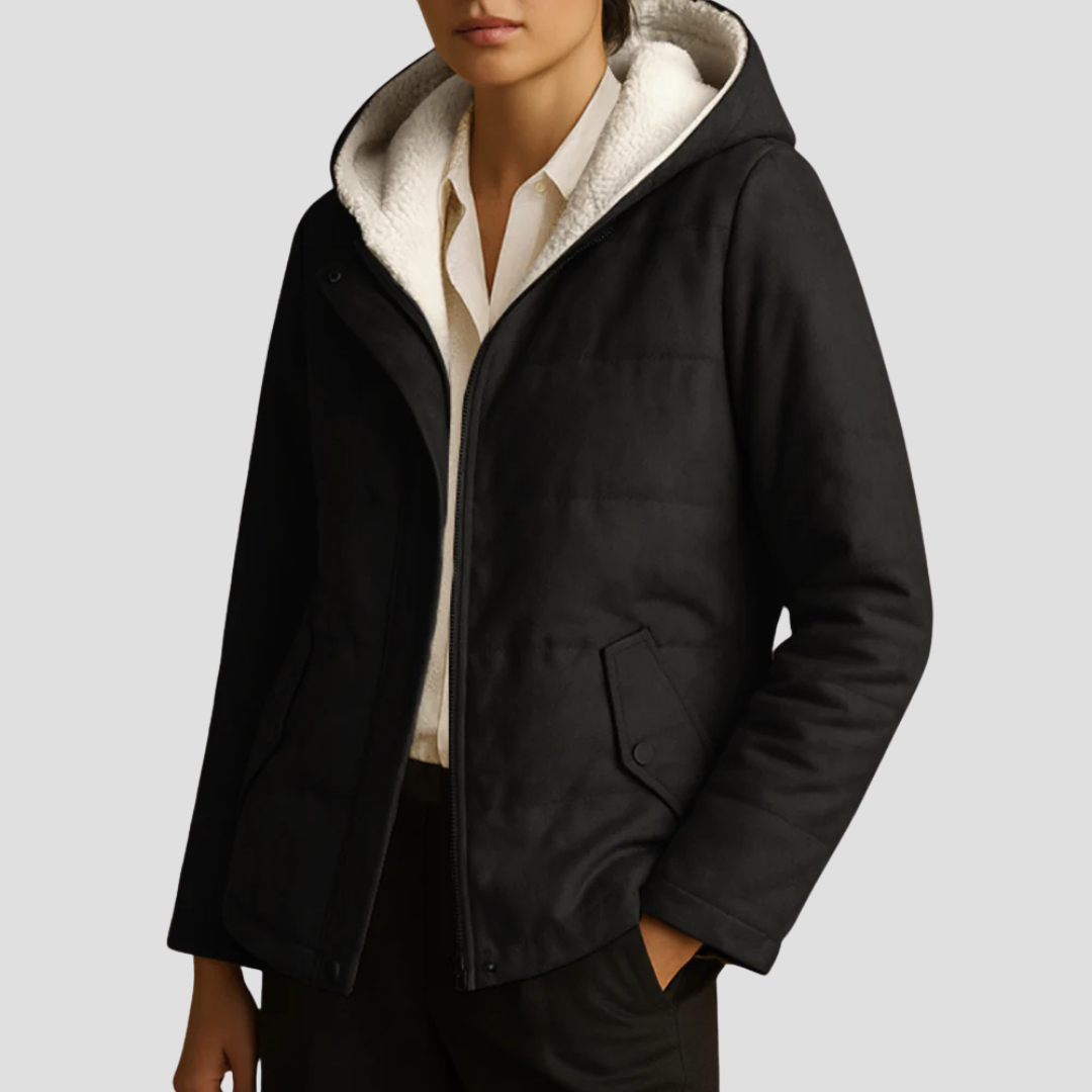Women’s Short Parka with Faux Fur Lined Hood