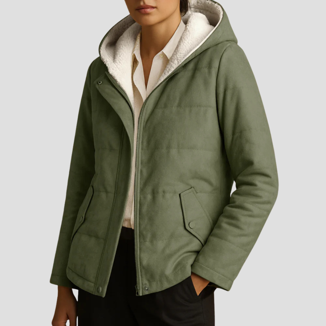 Women’s Short Parka with Faux Fur Lined Hood