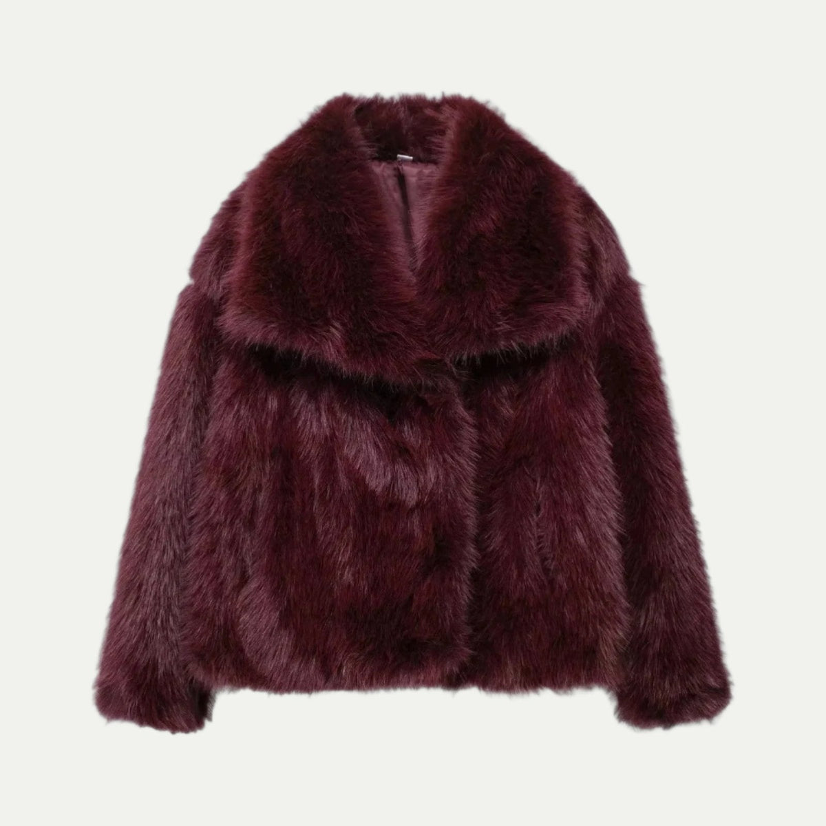 Women’s Plush Faux Fur Cropped Jacket
