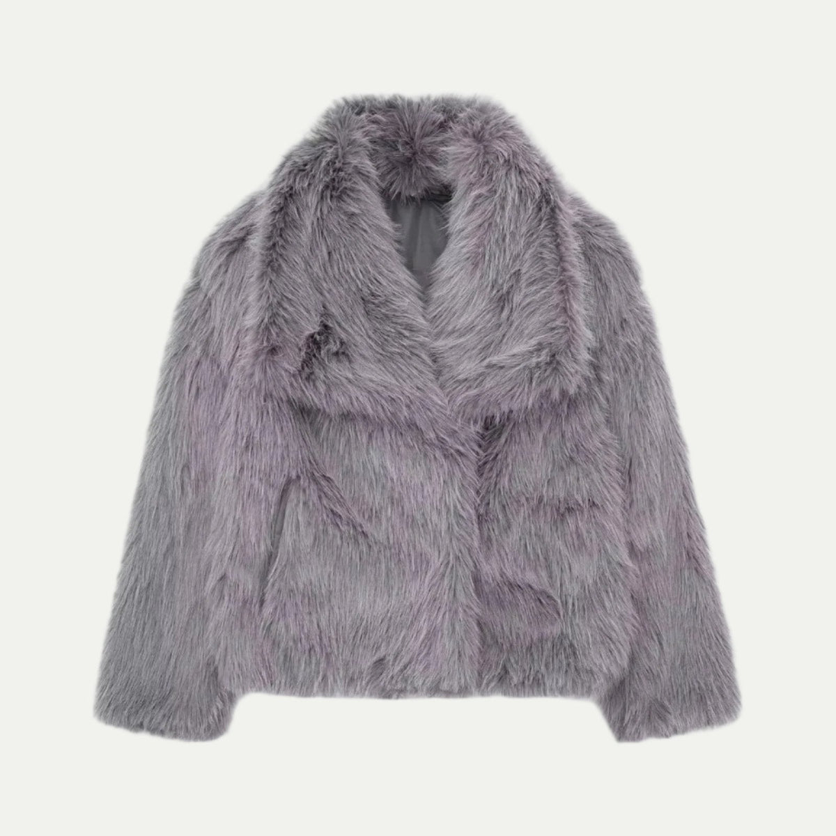 Women’s Plush Faux Fur Cropped Jacket