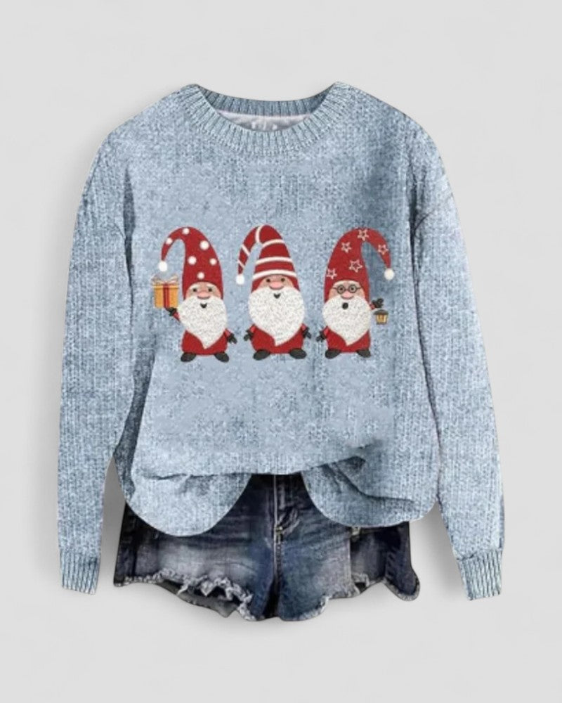 Women Long Sleeve Christmas Santa Knit Sweater