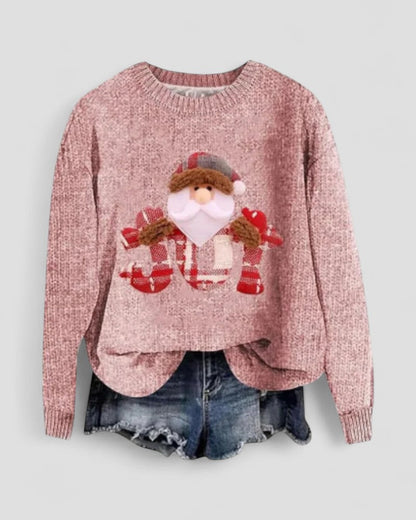 Women Long Sleeve Christmas Santa Knit Sweater