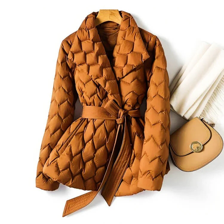Women’s Lightweight Down Jacket with Belt