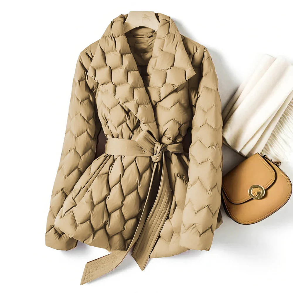 Women’s Lightweight Down Jacket with Belt