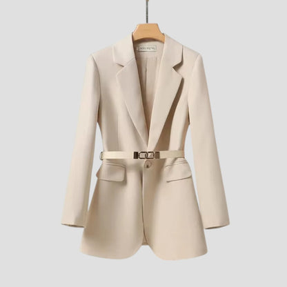 Women's Belted Blazer Jacket Elegant Fashion Coat