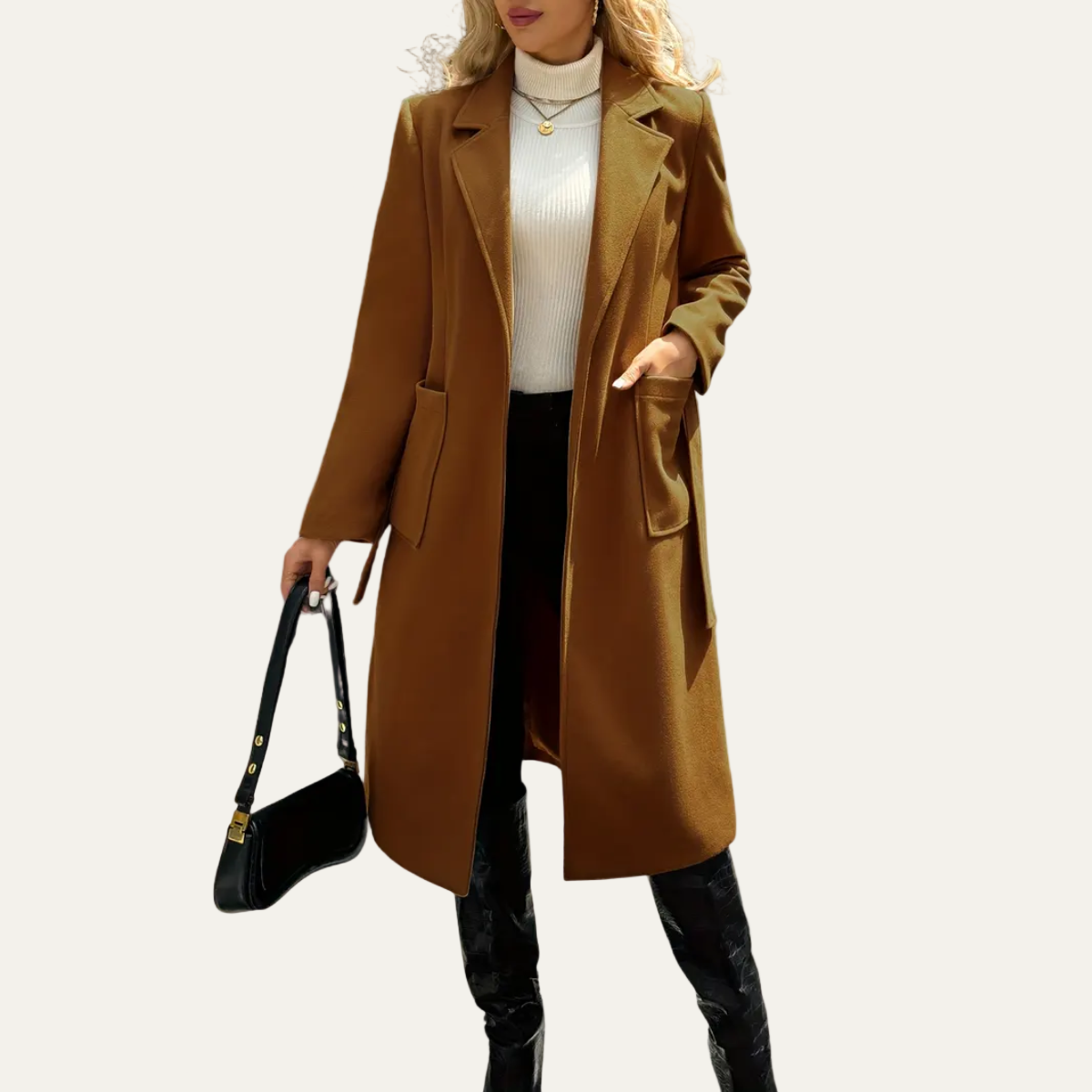 Women’s Sophisticated Belted Wrap Coat