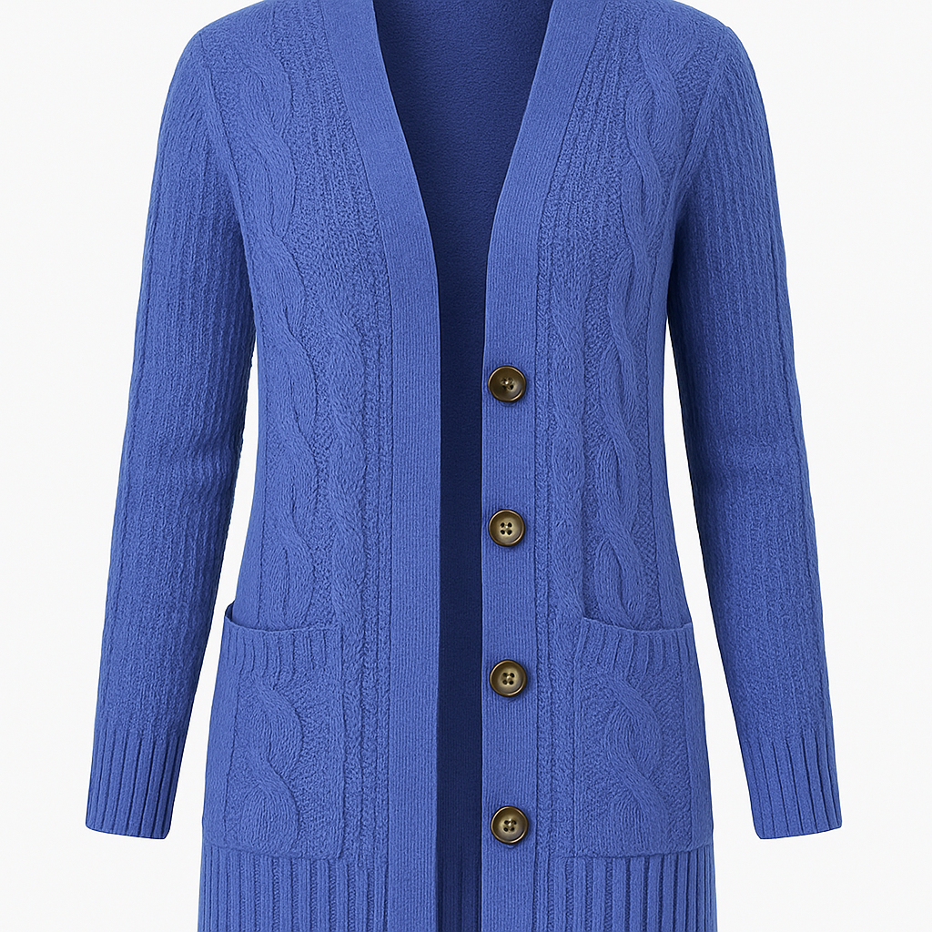 Women’s Cable-Knit Long-Line Cardigan
