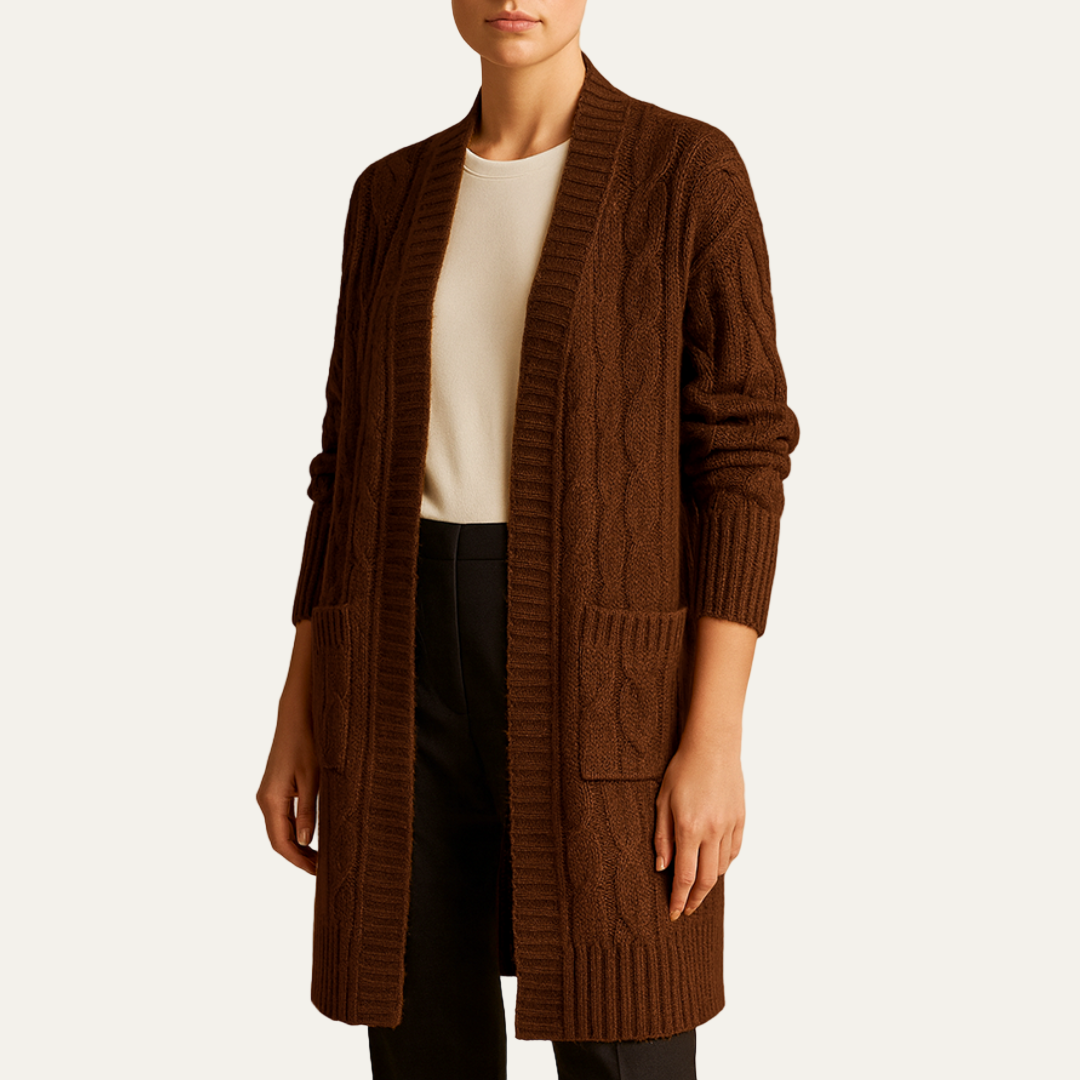 Women’s Cozy Cable Knit Longline Cardigan