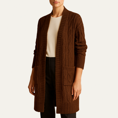 Women’s Cozy Cable Knit Longline Cardigan