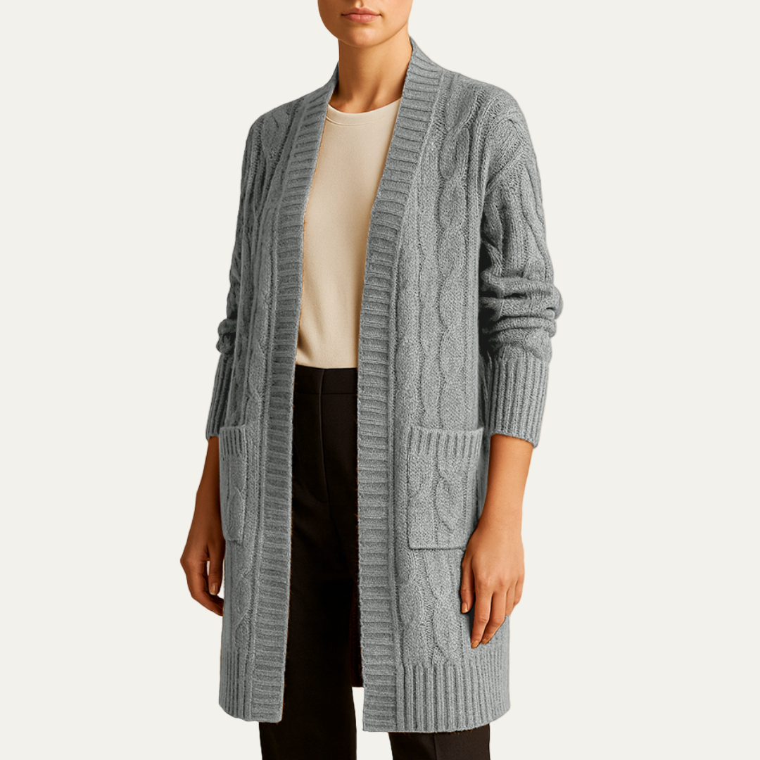 Women’s Cozy Cable Knit Longline Cardigan