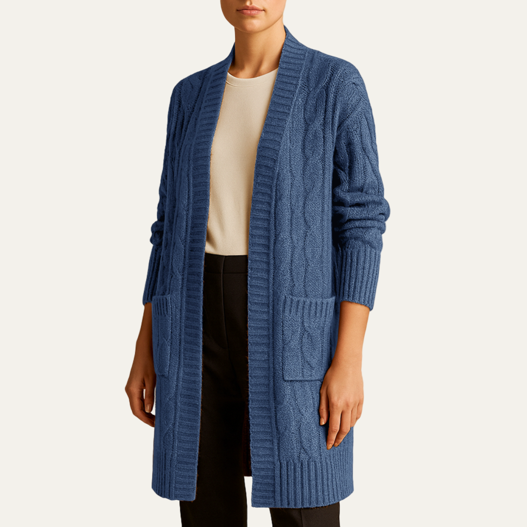 Women’s Cozy Cable Knit Longline Cardigan