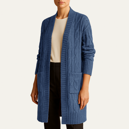 Women’s Cozy Cable Knit Longline Cardigan