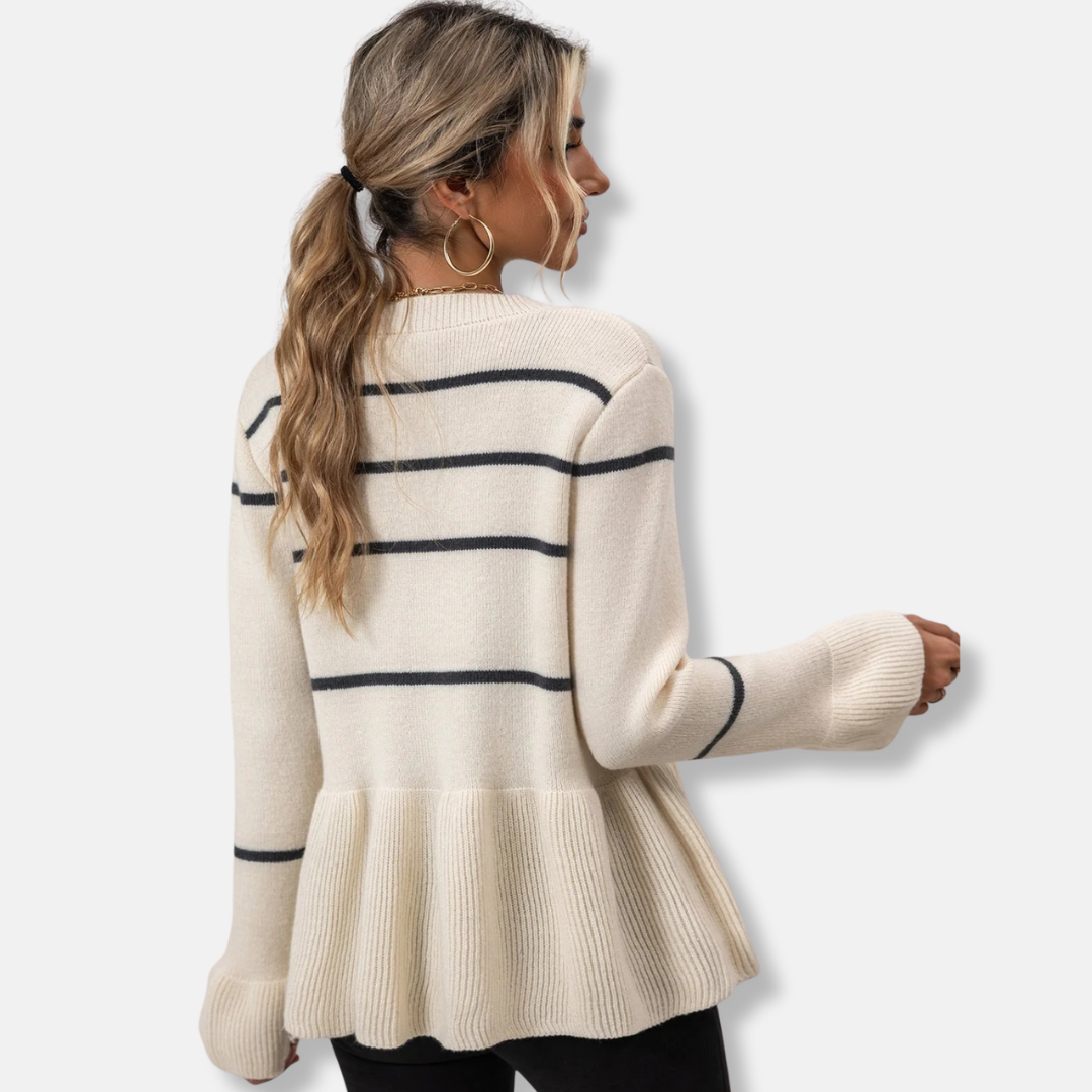 Women’s Striped Peplum Cardigan