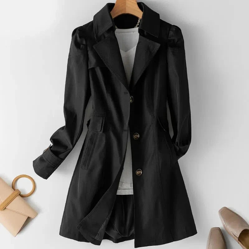Women's Stylish Mid-Length Trench Coat