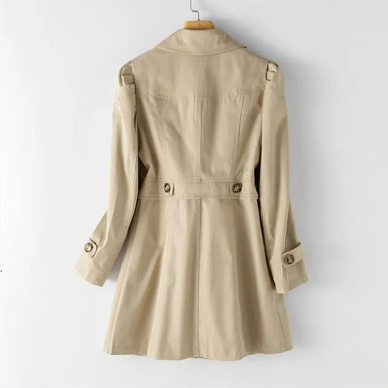 Women's Stylish Mid-Length Trench Coat