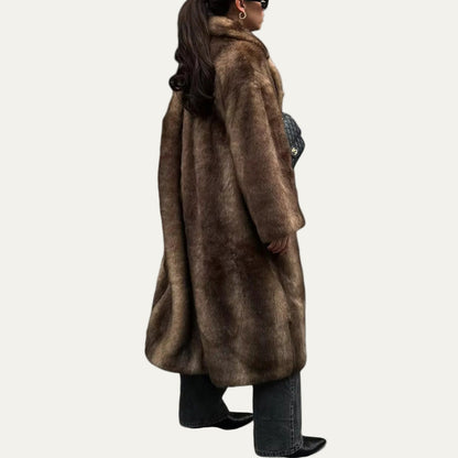 Women’s Luxe Faux Fur Longline Coat