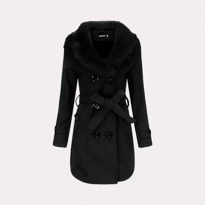 Women’s Faux Fur Collar Trench Coat