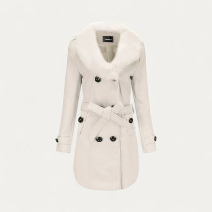 Women’s Faux Fur Collar Trench Coat