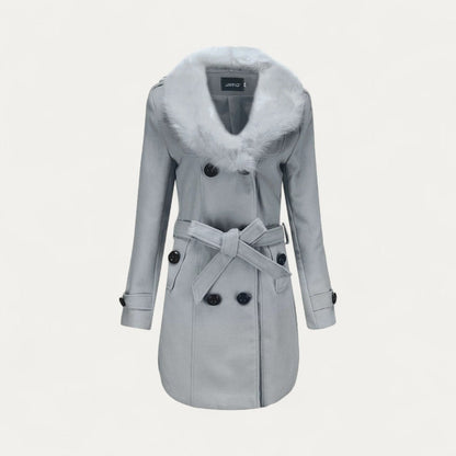Women’s Faux Fur Collar Trench Coat