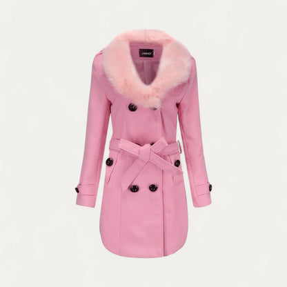 Women’s Faux Fur Collar Trench Coat