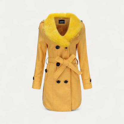 Women’s Faux Fur Collar Trench Coat
