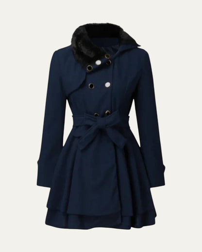 Women’s Elegant Flared Faux Fur Coat