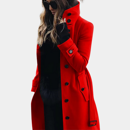 Women’s Elegant Belted Funnel Trench Coat