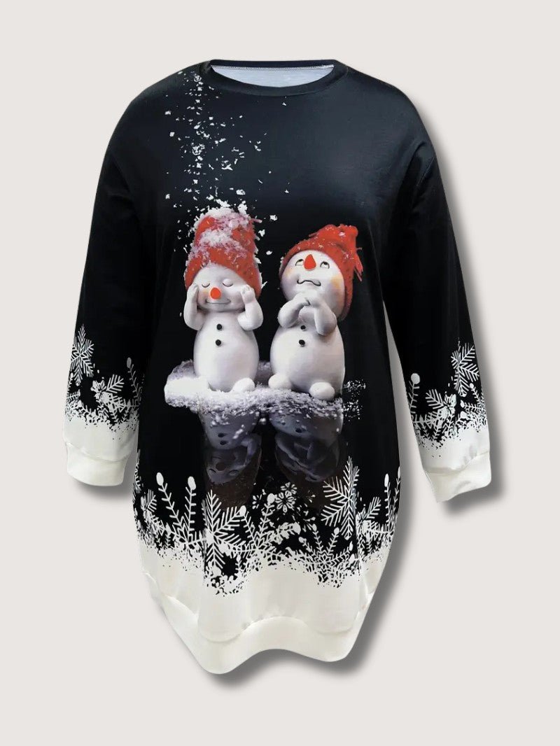 Women’s Snowman Christmas Graphic Sweater Dress
