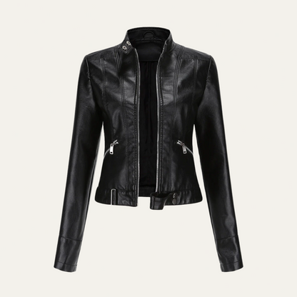 Women’s Fitted Faux Leather Jacket