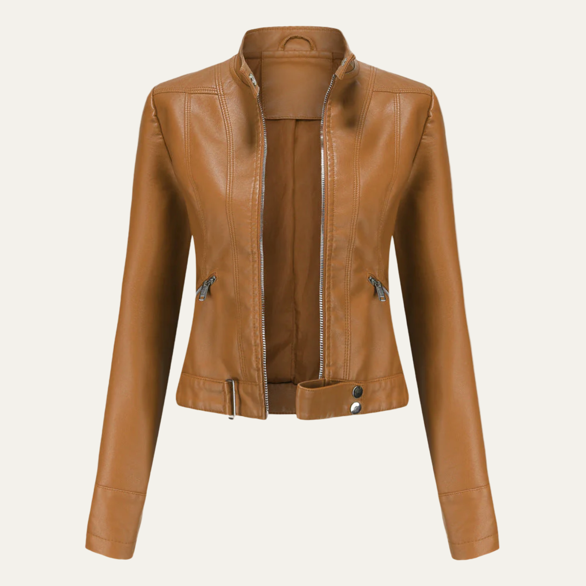 Women’s Fitted Faux Leather Jacket